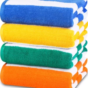 different coloured towels